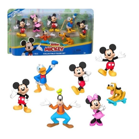 Disney Junior Mickey Mouse Collectible Set 7-Pcs Minnie Pluto Donald Duck Goofy - Picture 1 of 3